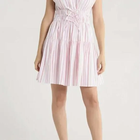 strapless open back dress Pink Floral Corset Midi Dress Sweetheart Neckline Garden Party Wedding  Guest A-Line Summer Dress For Women Kouvr Fashion main image 1